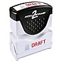 Accu-Stamp2® Two-Color Pre-Inked Shutter Message Stamp, DRAFT, 1/2" x 1-5/8" Impression, Red/Blue Ink (035542)~#|#~m002272656_sc7