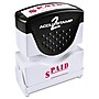 Accu-Stamp2 One-Color Pre-Inked Shutter Message Stamp, PAID, 1/2" x 1-5/8" Impression, Red Ink  (035578)~#|#~m002272661_sc7