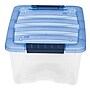 Iris Stack & Pull 12.9 Qt. Latch Lid Storage Bin, Navy/Clear (100306)~#|#~m002359990_sc7