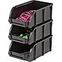 Staples® Stacking Bin, Black, 3"H x 4 1/8"W x 7 1/8"D (110065)~#|#~m002519544_sc7