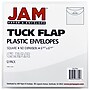 JAM Paper Plastic Envelopes with Tuck Flap Closure, Square, 6.125 x 6.125, Clear, 12/Pack (1541747)~#|#~m002765245_sc7