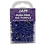 JAM Paper Push Pins, Purple, 2 Packs of 100 (222419053A)~#|#~m002765388_sc7