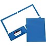 JAM Paper Glossy 2-Pocket Portfolio Folder, Blue, 6/Pack (385Gbua)~#|#~m002765499_sc7