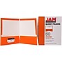 JAM Paper Laminated 2-Pocket Glossy Presentation Folders, Orange, 25/Pack (385GORD)~#|#~m002765520_sc7