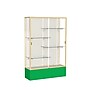 Ghent Spirit 48"W x 72"H x 16"D Floor Case, Plaque Back, Champagne Finish, Kelly Green Base~#|#~m002839590_sc7