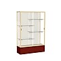 Ghent Spirit 48"W x 72"H x 16"D Floor Case, Plaque Back, Champagne Finish, Maroon Base~#|#~m002839593_sc7