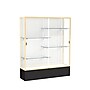 Ghent Spirit 60"W x 72"H x 16"D Floor Case, White Back, Champagne Finish, Black Base~#|#~m002839698_sc7