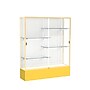 Ghent Spirit 60"W x 72"H x 16"D Floor Case, White Back, Champagne Finish, Golden Rod Base~#|#~m002839704_sc7