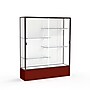 Ghent Spirit 60"W x 72"H x 16"D Floor Case, White Back, Dk. Bronze Finish, Maroon Base~#|#~m002839709_sc7