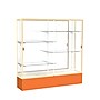 Ghent Spirit 72"W x 72"H x 16"D Floor Case, Mirror Back, Champagne Finish, Orange Base~#|#~m002839745_sc7