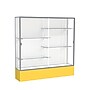 Ghent Spirit 72"W x 72"H x 16"D Floor Case, White Back, Satin Finish, Golden Rod Base~#|#~m002839793_sc7