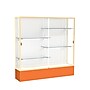 Ghent Spirit 72"W x 72"H x 16"D Floor Case, White Back, Champagne Finish, Orange Base~#|#~m002839804_sc7