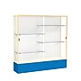 Ghent Spirit 72"W x 72"H x 16"D Floor Case, White Back, Champagne Finish, Royal Blue Base~#|#~m002839813_sc7