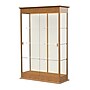 Ghent Varsity 48"W x 77"H x 18"D Lighted Floor Case, Sliding Doors, Plaque Back, Carmel Oak Finish~#|#~m002839822_sc7