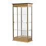 Ghent Varsity 36"W x 77"H x 18"D Lighted Floor Case, Sliding Doors, Mirror Back, Carmel Oak Finish~#|#~m002839826_sc7