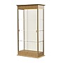 Ghent Varsity 36"W x 77"H x 18"D Lighted Floor Case, Sliding Doors, Plaque Back, Carmel Oak Finish~#|#~m002839830_sc7