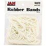 JAM Paper Colored Multi-Purpose #33 Rubber Bands, 3.5" x 0.125", Non-Latex, White, 100/Pack (333RBWH)~#|#~m002870177_sc7