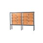 Ghent Challenger 96"W x 66"H x 16"D Floor Case, Cork Back, Satin Natural Finish, Aluminum Legs~#|#~m003187487_sc7