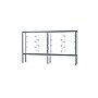 Ghent Challenger 120"W x 66"H x 16"D Floor Case, White Back, Satin Natural Finish, Aluminum Legs~#|#~m003187497_sc7