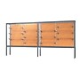 Ghent Challenger 144"W x 66"H x 16"D Floor Case, Cork Back, Satin Natural Finish, Aluminum Legs~#|#~m003187499_sc7