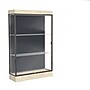 Ghent Edge 48"x76"x20" Lighted Floor Case, 6" base, Slate Back, Dk. Bronze Finish, Chardonnay Base~#|#~m003187791_sc7