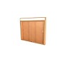 Ghent Legacy 50"W x 42"H x 4" D Lighted Header Wall Case, Cork Back, Autumn Oak Finish, Gold Trim~#|#~m003188142_sc7