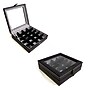 Bey-Berk Leather 20-Cufflink Box, Black (BB579)~#|#~m003448633_sc7