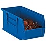 Partners Brand 5 3/8" x 4 1/8" x 3" Plastic Stack and Hang Bin Box, Blue, 24/Case~#|#~m003448889_sc7