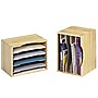 Safco Wood Stackable Sorters, 5 Compartments, Light Oak, 9 1/2"H x 11 1/2"W x 9 1/4"D~#|#~m003450764_sc7