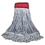 Boardwalk® Mop Head, Floor Finish, Wide, Rayon/polyester, Large, White/blue, 12/carton~#|#~m003582660_sc7