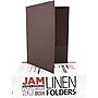 JAM Paper Two-Pocket Textured Linen Business Folders, Chocolate Brown, 50/Box(386LBRC)~#|#~m003758092_sc7