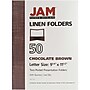 JAM Paper Two-Pocket Textured Linen Business Folders, Chocolate Brown, 50/Box(386LBRC)~#|#~m003758093_sc7