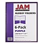 JAM Paper Laminated Two-Pocket Glossy Presentation Folders, Purple, 6/Pack (385GPUA)~#|#~m003904178_sc7