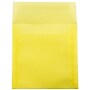 JAM Paper 6 x 6 Square Translucent Vellum Invitation Envelopes, Primary Yellow, 25/Pack (PACV516)~#|#~m003905178_sc7