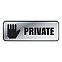 Brushed Metal Office Sign, PRIVATE, 9 x 3, Silver~#|#~m003956220_sc7