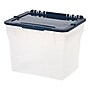 Staples® File Box with Hinged Lid, Clear/Blue, 11 3/8"H x 14 13/16"W x 10 3/4"D~#|#~m003970685_sc7