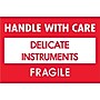 Tape Logic Fragile Labels, "Delicate Instruments - HWC", 2" x 3", Red/White, 500/Roll (DL1308)~#|#~m004078334_sc7