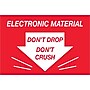 Tape Logic Labels, "Don't Drop Don't Crush - Electronic Material", 2" x 3", Red/White, 500/Roll (DL1314)~#|#~m004078337_sc7