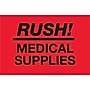 Tape Logic Labels, "Rush - Medical Supplies", 2" x 3", Fluorescent Red, 500/Roll (DL1335)~#|#~m004078358_sc7