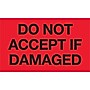 Labels, "Do Not Accept If Damaged", 3" x 5", Fluorescent Red, 500/Roll (DL2342)~#|#~m004078398_sc7
