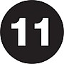 Tape Logic Number Labels, "11", 3" Circle, Black, 500/Roll (DL1352)~#|#~m004078523_sc7