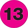 Tape Logic Number Labels, "13", 3" Circle, Fluorescent Pink, 500/Roll (DL1354)~#|#~m004078525_sc7