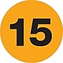 Tape Logic Number Labels, "15", 3" Circle, Fluorescent Orange, 500/Roll (DL1356)~#|#~m004078527_sc7