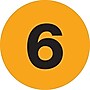 Tape Logic Number Labels, "6", 3" Circle, Fluorescent Orange, 500/Roll (DL1346)~#|#~m004078534_sc7