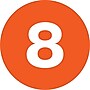 Tape Logic Number Labels, "8", 3" Circle, Orange, 500/Roll (DL1348)~#|#~m004078536_sc7