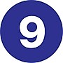 Tape Logic Number Labels, "9", 3" Circle, Dark Blue, 500/Roll (DL1349)~#|#~m004078537_sc7