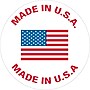 Tape Logic Labels, "Made in U.S.A.", 1" Circle, Red/White/Blue, 500/Roll (USA301)~#|#~m004079059_sc7