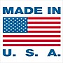 Tape Logic Labels, "Made in U.S.A.", 1" x 1", Red/White/Blue, 500/Roll (USA302)~#|#~m004079060_sc7