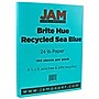JAM Paper 8.5" x 11" Coor Copy Paper, 24 lbs., Sea Blue Recycled, 100 Sheets/Pack (102657)~#|#~m004089642_sc7