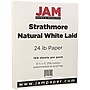 JAM Paper® Strathmore 24lb Paper, 8.5 x 11, Natural White Laid, 100 Sheets/Pack (300161)~#|#~m004089751_sc7
